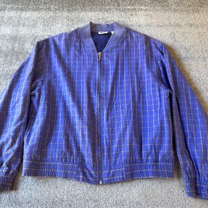 LINE-UP - For Sport Zip-up Purple Pinstripe Golf Jacket Size Large